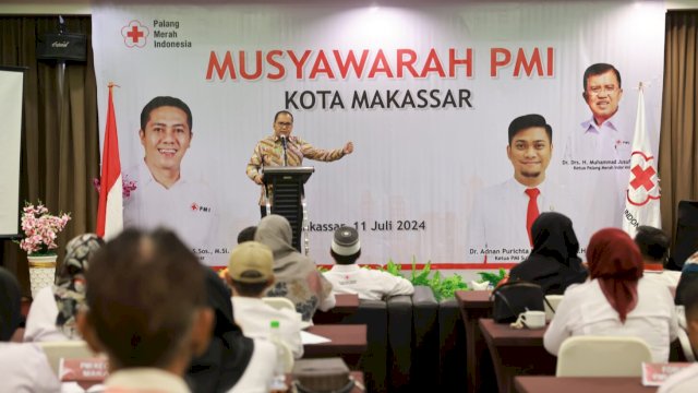 Wali Kota Makassar, Moh Ramdhan Pomanto saat menghadiri Muskot PMI Makassar di Jl Andi Djemma, Kamis (11/7/2024). (Foto: Istimewa)
