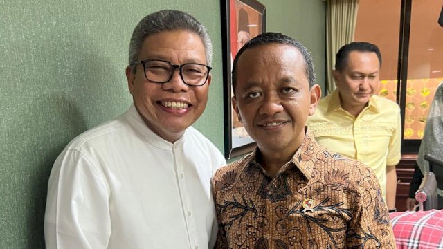 Ketua DPD I Golkar Sulsel, Taufan Pawe saat menemui Bahlil Lahadalia di Kantor Menteri Investasi, Jakarta, Kamis (15/8/2024). (Foto: Istimewa)