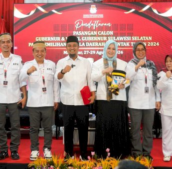 Andi Sudirman-Fatma Resmi Daftar di KPU, Jadi yang Pertama di Pilgub Sulsel 2024