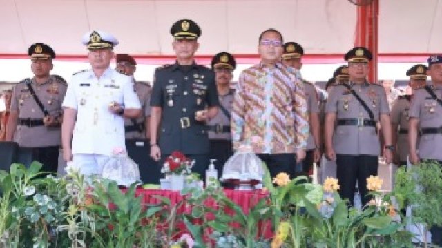Wali Kota Makassar, Moh Ramdhan Pomanto saat menghadiri penutupan, pelantikan dan pengambilan sumpah pendidikan pembentukan Bintara Polri Gelombang I 2024 SPN Polda Sulsel, Kamis (11/7/2024). (Foto: Istimewa)