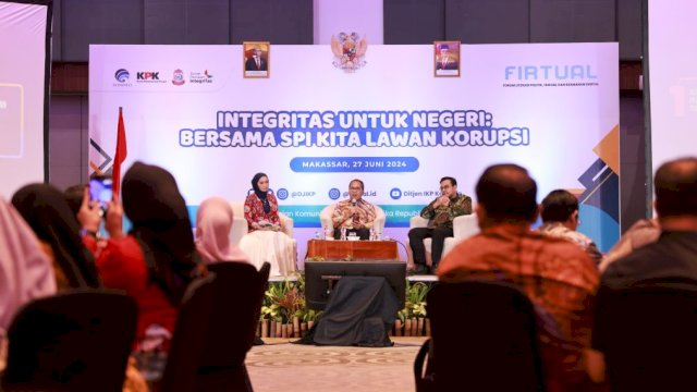 Wali Kota Makassar, Moh Ramdhan Pomanto saat menjadi narasumber pada acara Integritas untuk Negeri: Bersama SPI Kita Lawan Korupsi, Kamis (27/6/2024). (Foto: Istimewa)