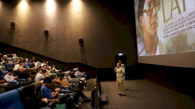Wali Kota Makassar, Moh Ramdhan Pomanto dan KAHMI Makassar nobar film Lafran Pane di Bioskop CGV, Mall Panakukang, Makassar, Senin (1/7/2024). (Foto: Istimewa)