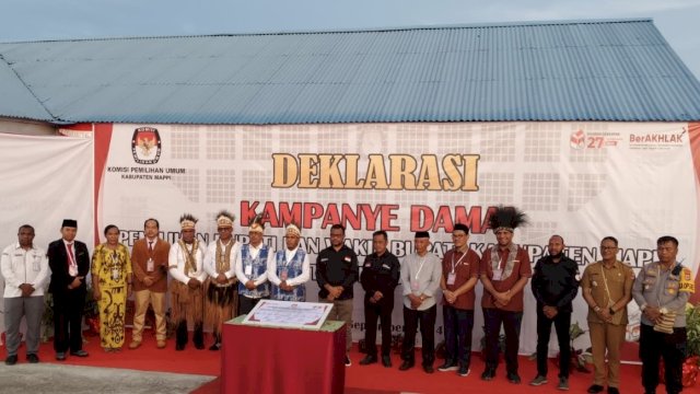 Deklarasi Kampanye Damai Pilkada Mappi 2024. (Foto: Hendrik/republiknews.co.id)