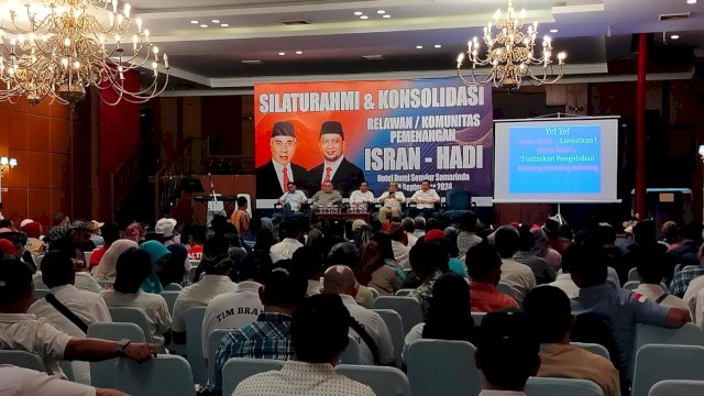 Suasana silaturahmi dan konsolidasi relawan Calon Gubernur dan Wakil Gubernur Kaltim Isran-Hadi di Kota Samarinda. (Istimewa)