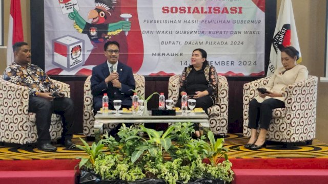 Diskusi panel terkait sosialisasi Perselisihan Hasil Pilkada yang digelar KPU Papua Selatan. (Foto: Hendrik Resi/republiknews.co.id)