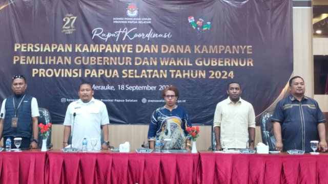 Pembukaan Rakor Persiapan Kampanye dan Dana Kampanye Pemilihan Gubernur dan Wakil Gubernur Papua Selatan 2024. (Foto: Hendrik Resi / Republknews.co.id)