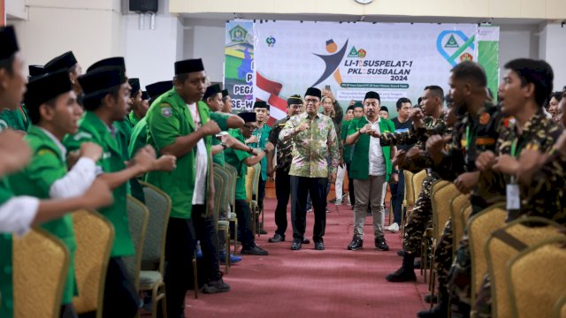 Wali Kota Makassar, Moh Ramdhan Pomanto saat menghadiri Diklat Terpadu Lanjutan Pimpinan Wilayah GP Ansor Sulsel di Balai Diklat Keagamaan, Jalan Sultan Alauddin, Sabtu (7/9/2024). (Foto: Istimewa)