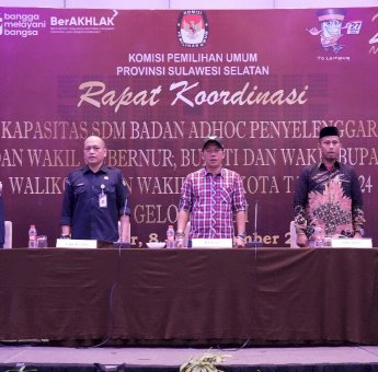 Tingkatkan Kapasitas SDM Badan Adhoc Penyelenggara Pemilihan, KPU Sulsel Gelar Rakor