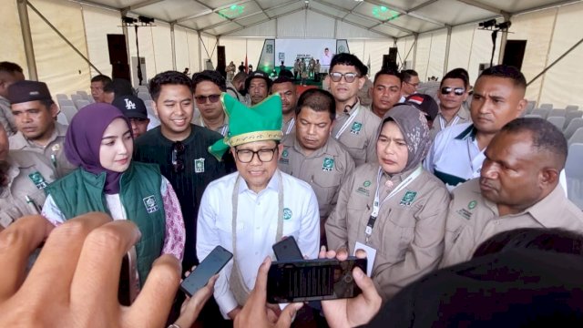 Ketua Umum DPP PKB, Muhaimin Iskandar saat menghadiri Sekolah Pemimpin Perubahan (Sespim) Zona VII Sulawesi dan Papua di Malino, Gowa, Jumat (20/9/2024). (Foto: Istimewa)