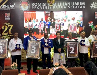 Resmi, Ini Nomor Urut 4 Paslon Kontestan Pilgub Papua Selatan 2024
