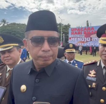 Pj Akbar Ali Hadiri Puncak Peringatan HUT ke-78 Bhayangkara Tingkat Parepare