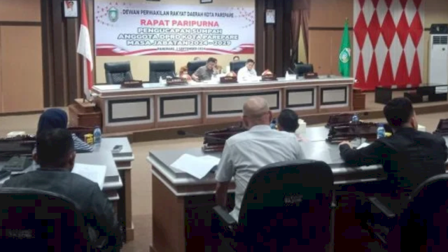 Ket : Suasana Paripurna Perdana Anggota DPRD Parepare Periode 2024-2029