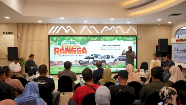 Marketing General Manager Kalla Toyota Suliadin, di sela-sela Prescon Pesta Rangga, di Toyota Outlet MaRI, Rabu, (16/10/2024). (Dok. Chaerani/Republiknews.co.id)