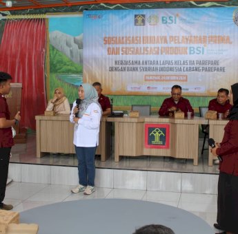 Lapas IIA Parepare Gandeng BSI Cabang Parepare Gelar Sosialisasi Budaya Pelayanan Prima