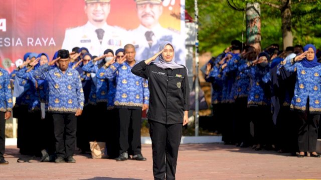 Sejumlah organisasi kepemudaan di Kabupaten Gowa saat menghadiri Upacara Peringatan Hari Sumpah Pemuda Ke-96 Tahun 2024 Tingkat Kabupaten Gowa, di Lapangan Upacara Kantor Bupati Gowa, Senin (28/10/2024). (Dok. Humas Gowa)