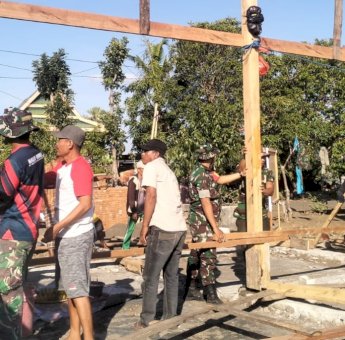 Rehab RTLH Program TMMD ke-122 Kodim 1425 Jeneponto di Desa Tuju Kini Capai 30 Persen