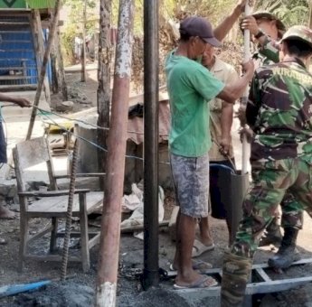 Atasi Kekeringan, Satgas TMMD ke-122 Jeneponto Bangun Sumur Bor di Desa Tuju