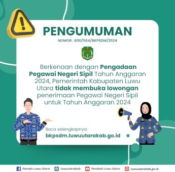 Tahun Ini Pemda Lutra Tidak Membuka Lowongan CPNS