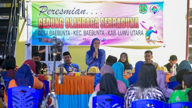 Peresmian Gedung Olahraga Serba Guna desa Baebunta.(ist)