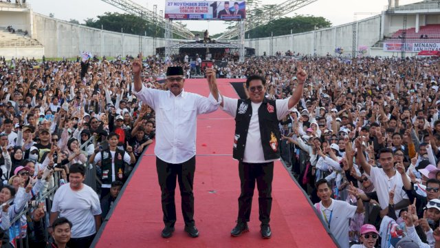 Pestapore Calon Bupati dan Wakil Bupati Kutai Kartanegara, Edi Damansyah dan Rendi Solihin, di Stadion Aji Imbut, Kutai Kartanegara. (Istimewa)