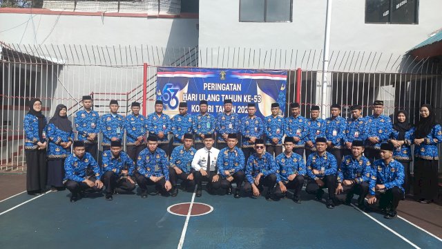 Ket: Upacara HUT KORPRI di Rutan Malino