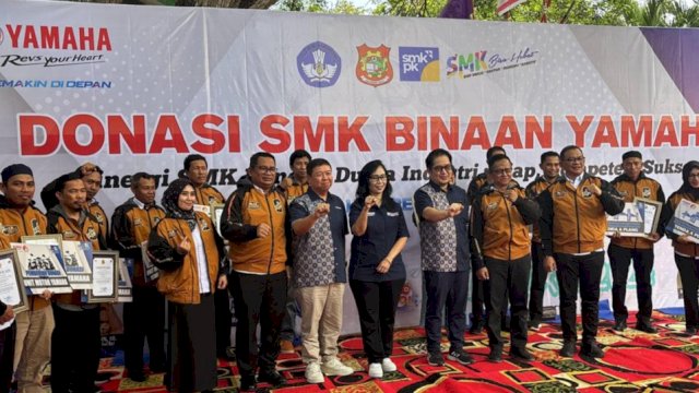 Yamaha Institute bersama main dealernya, PT Suracojaya Abadimotor (SJAM) telah merampungkan program Donasi SMK Binaan tahun ini. (Foto: Istimewa)