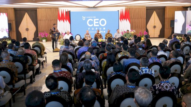 Suasana acara Kompas100 CEO Forum yang berlangsung di Istana Garuda, Ibu Kota Nusantara (IKN), Jumat (11/10/2024). (Foto: Istimewa)