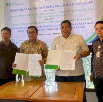 Gandeng BPJS Ketenagakerjaan, Bawaslu Makassar Beri Perlindungan Bagi 2.225 Pengawas Adhoc
