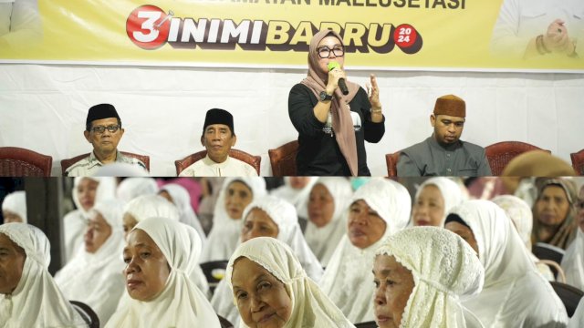 Ket: Calon Bupati Barru, Andi Ina Kartika Sari hadiri zikir bersama di posko INIMI Palanro