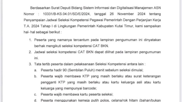 TK2D Kutim Bersiap Mengikuti Seleksi PPPK, BKPSDM: Semoga Hasilkan ASN Profesional