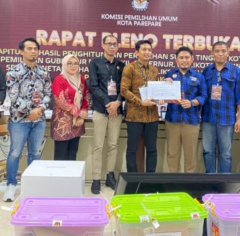 Hasil Rekapitulasi KPU, Tasming-Hermanto Unggul Telak di Pilkada Parepare 2024