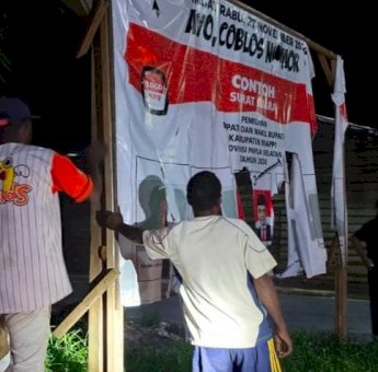 Masa Tenang, KPU dan Bawaslu Mappi Bersihkan APK Pilkada Serentak 2024