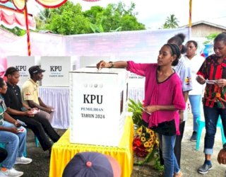 Tahapan Pemungutan Suara Pilkada Mappi Berjalan Kondusif dan Damai