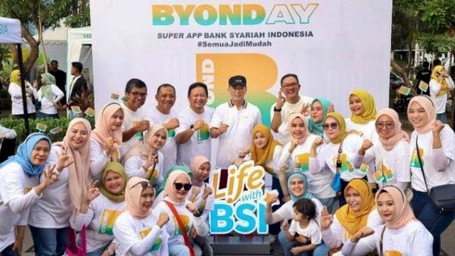 PT Bank Syariah Indonesia Tbk (BSI) Region Makassar resmi memperkenalkan super app pengganti BSI Mobile, BYOND di Makassar, Minggu (8/12/2024). (Foto: Istimewa)