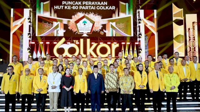 Ketua DPD I Golkar Sulsel, Taufan Pawe turut menghadiri pelaksanaan puncak Hari Ulang Tahun Partai Golkar yang ke-60 tahun di Sentul International Convention Center (SICC), Bogor, Kamis (12/12/2024) malam. (Foto: Istimewa)