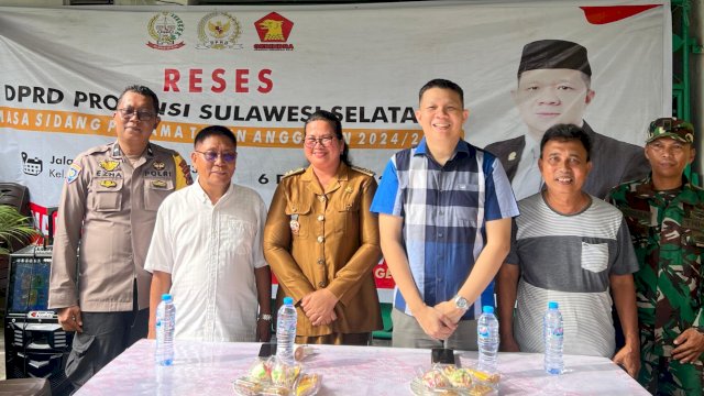 Anggota DPRD Sulsel, Edward Wijaya Horas saat menggelar kegiatan reses di Kelurahan Lariangbangi, Kecamatan Makassar, Kota Makassar, Jumat (6/12/2024). (Foto: Istimewa)