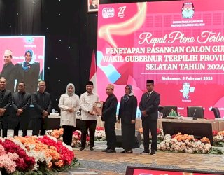 Dilantik 20 Februari, KPU Sulsel Resmi Tetapkan Andalan Hati sebagai Pemenang Pilgub 2024