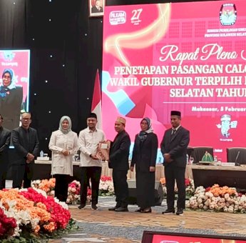 Dilantik 20 Februari, KPU Sulsel Resmi Tetapkan Andalan Hati sebagai Pemenang Pilgub 2024