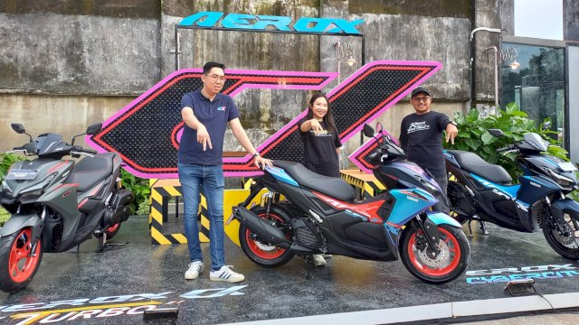 PT Suracojaya Abadimotor (SJAM) saat memperkenalkan Yamaha Aerox Alpha secara resmi di Kota Makassar pekan lalu. (Foto: Istimewa)