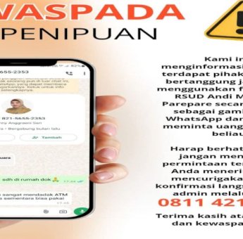 Waspada! Oknum Gunakan Foto Direktur RSUD Andi Makkasau untuk Modus Penipuan