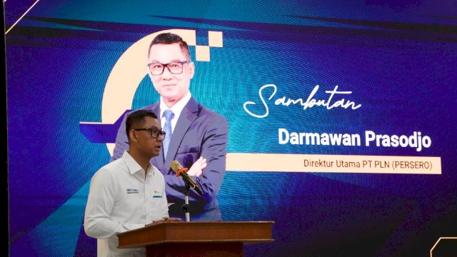 Direktur Utama PLN Darmawan Prasodjo saat memberikan sambutan usai melakukan penandatanganan MoU bersama PT Pindad dalam rangka mengembangkan pembangkit listrik bersih. (Dok. Humas PLN UIP Sulawesi)