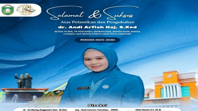 Ket: Ketua TP PKK Kota Parepare, dr. Andi Arfiah Haj