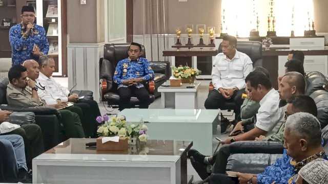 Kunjungan kerja Direktur Jenderal Badan Standardisasi Instrumen Pertanian (BSIP) Kementerian Pertanian di Ruang Bupati Sidrap, Senin (17/3/2025). (Foto: Istimewa)