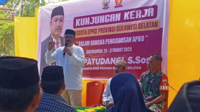 Anggota DPRD Sulsel, H. Patudangi Azis saat menggelar Kunker Pengawasan APBD 2025 di Bulukumba. [Foto. IST]