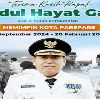 Pemkot Parepare Apresiasi Kontribusi Abdul Hayat Gani, Estafet Kepemimpinan Diserahkan ke Tasming-Hermanto