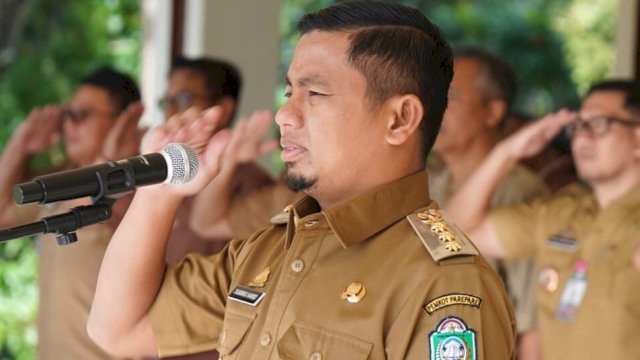 Ket: Wali Kota Parepare, Tasming Hamid Pimpin Apel Bersama Usai Libur Lebaran 