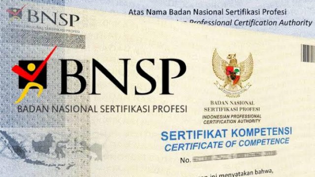 Ilustrasi sertifikat BNSP.