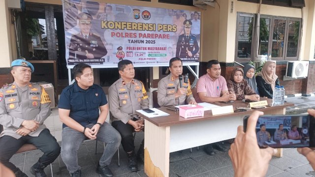 Ket: Konferensi Pers yang dilakukan Polres Parepare