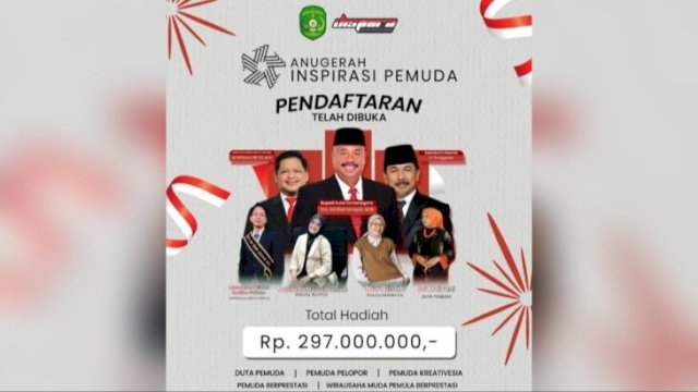 Flyer Pendaftaran Anugerah Inspirasi Pemuda Dispora Kukar. [IST]