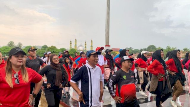 Senam Jantung Sehat yang digelar Dispora Kukar dan DPD KNPI Kukar. (IST)